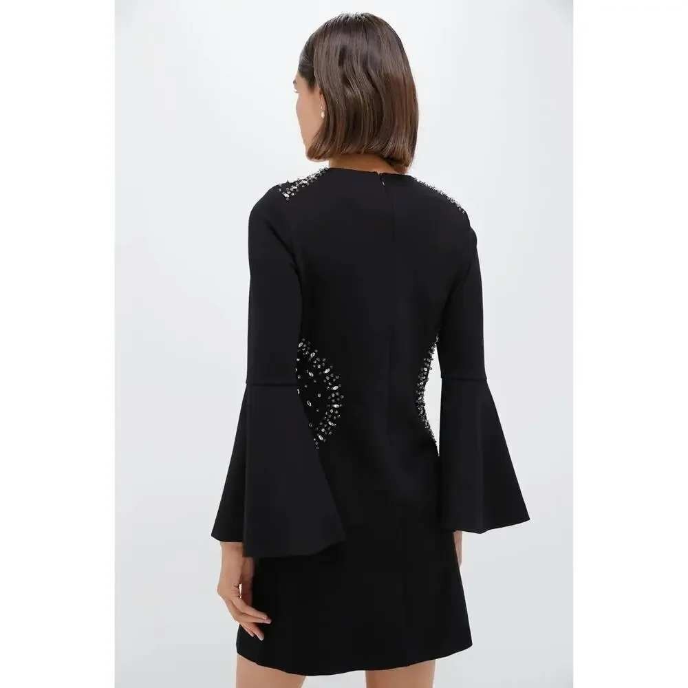 Tuckernuck Embellished Farrow Dress Large Black Rhinestone Cocktail Party Glam - Picture 8 of 16